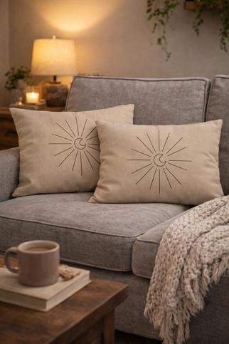 Evdek Çift Taraflı Dikdörtgen Kırlent Kılıf 2li Ds5