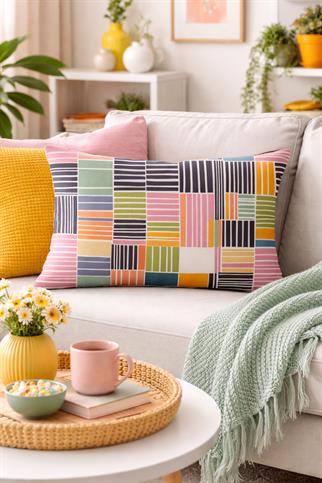 Evdek Çift Taraflı Dikdörtgen Kırlent Kılıfı TK4