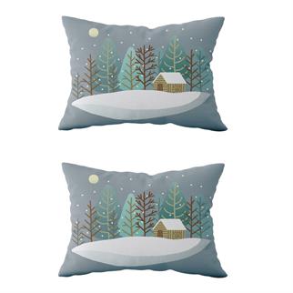 Evdek Çift Taraflı Dikdörtgen Kırlent Kılıf 2li Ds45