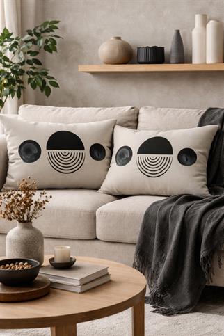 Evdek Çift Taraflı Dikdörtgen Kırlent Kılıf 2li Ds2