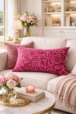 Evdek Çift Taraflı Dikdörtgen Kırlent Kılıfı 6EMD24