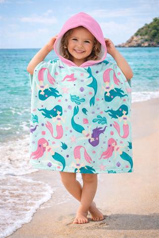 Evdek Coral Princesses Çocuk Panço Plaj Havlusu