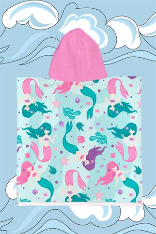 Evdek Coral Princesses Çocuk Panço Plaj Havlusu