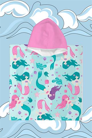 Evdek Coral Princesses Çocuk Panço Plaj Havlusu