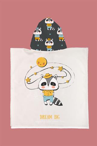 Evdek Dream Raccoon Çocuk Panço Plaj Havlusu