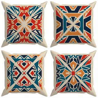 Evdek Ethnic 4lü Kırlent Kılıf Ds1