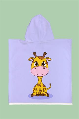 Evdek Giraffe Çocuk Panço Plaj Havlusu