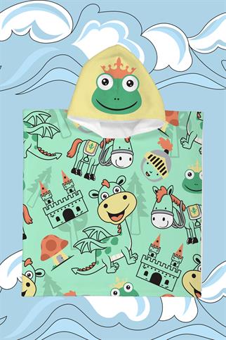 Evdek Green Kingdom Çocuk Panço Plaj Havlusu