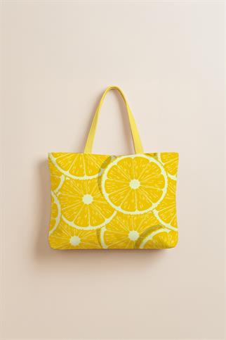 Evdek Lemonade Plaj Havlulu Plaj Çantası 35x40 Cm