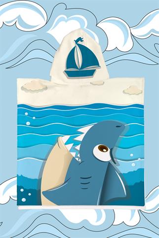 Evdek Little Blue Çocuk Panço Plaj Havlusu