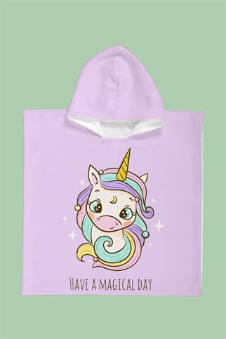 Evdek Magical Unicorn Çocuk Panço Plaj Havlusu