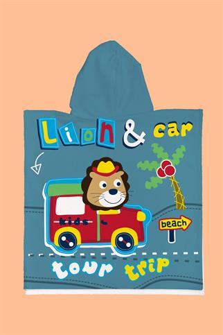 Evdek Nature Lion Çocuk Panço Plaj Havlusu