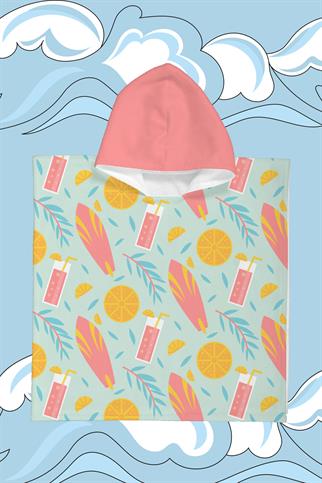 Evdek Pink Lemonade Çocuk Panço Plaj Havlusu