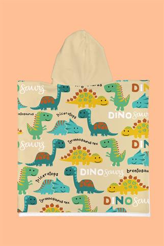 Evdek Rex Dino Çocuk Panço Plaj Havlusu