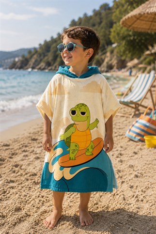 Evdek Slow Surf Çocuk Panço Plaj Havlusu