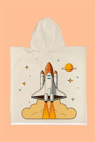 Evdek Space Cloudy Çocuk Panço Plaj Havlusu