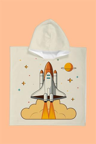 Evdek Space Cloudy Çocuk Panço Plaj Havlusu