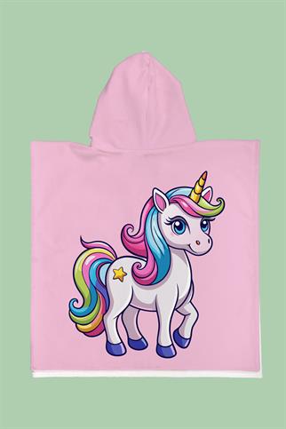 Evdek Star Unicorn Çocuk Panço Plaj Havlusu