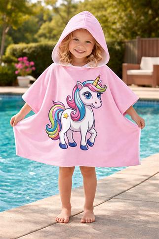 Evdek Star Unicorn Çocuk Panço Plaj Havlusu
