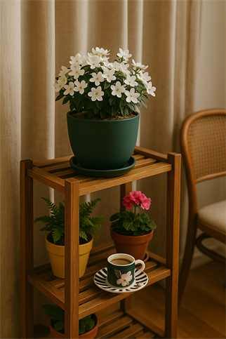 Evdek Tabaklı Haki Yeşil Çömlek Saksı 19x19 Cm