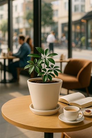 Evdek Tabaklı Krem Konik Çömlek Saksı 23x23 Cm