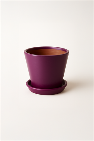 Evdek Tabaklı Mor Konik Çömlek Saksı 14x15 Cm