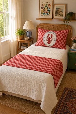 Evdek Tek Kişilik Kapitoneli Yatak Runner ve Yastık Seti 60x150 Cm 6ETD6