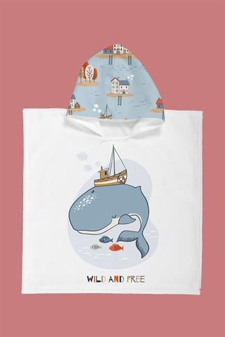 Evdek Whale Çocuk Panço Plaj Havlusu