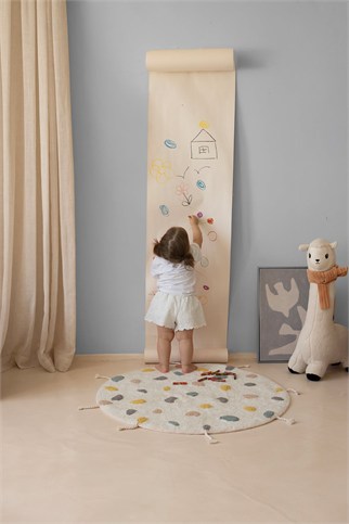 İrya Dot Çocuk Odası Paspası Yuvarlak Ekru 90x90 Cm