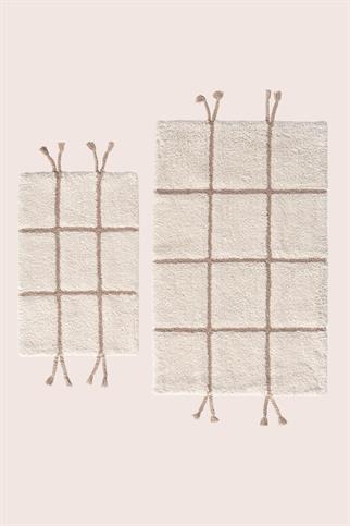 İrya Elani Banyo Paspası Bej 40x60+60x90 Cm
