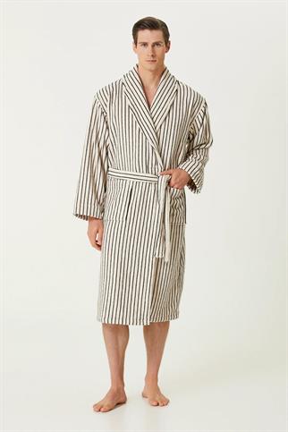 İrya In Lines Erkek Pamuk Bornoz Ekru S/M