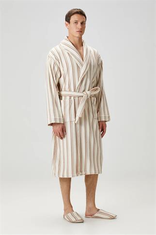 İrya In Lines Erkek Pamuk Bornoz Mocha L/XL