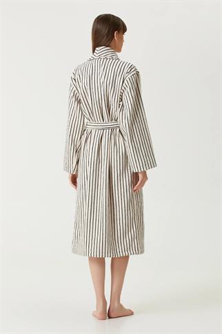İrya In Lines Kadın Pamuk Bornoz Ekru L/XL