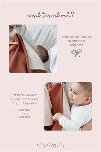 İrya Joy Of Colors Organik Pamuk 4 Katlı Müslin Emzirme Önlüğü Kiremit