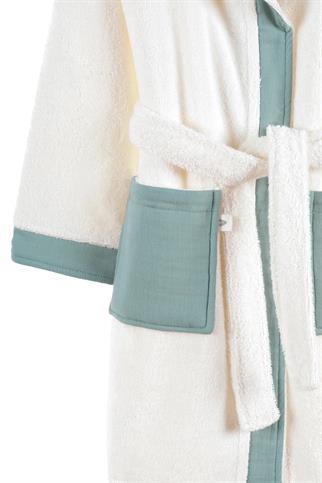 İrya Joy Of Colors Organik Pamuk Müslin Çocuk Bornoz Yeşil 2-3 Yaş