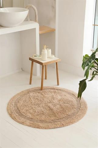 İrya Puffed Banyo Paspası Bej 100x100 Cm