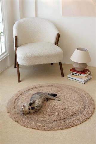 İrya Puffed Banyo Paspası Bej 100x100 Cm