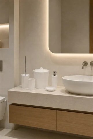 İrya Scallop Banyo Aksesuar Seti 5 Parça Portabella