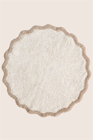 İrya Scallop Banyo Paspası Bej 120x120 Cm