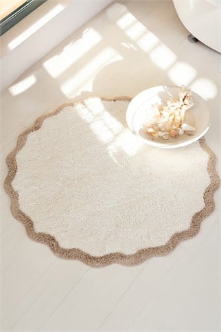 İrya Scallop Banyo Paspası Bej 120x120 Cm