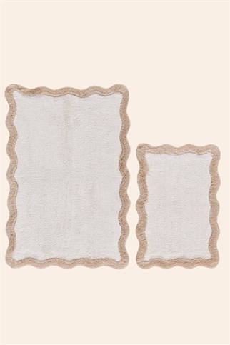İrya Scallop Banyo Paspası Bej 40x60+60x90 Cm