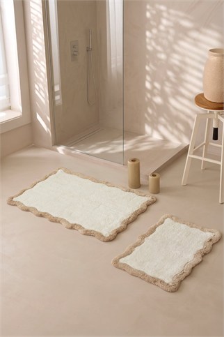 İrya Scallop Banyo Paspası Bej 40x60+60x90 Cm