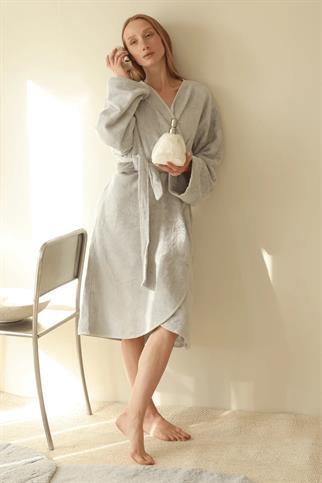 İrya Sedef Kadın Bambu Bornoz Gri L/XL