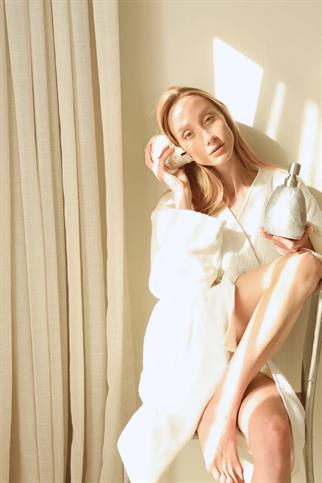 İrya Sedef Kadın Bambu Bornoz Krem S/M