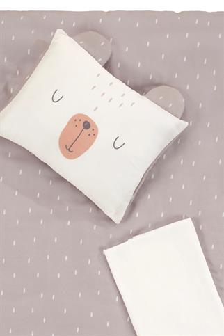 İrya Tiny Bear Organik Pamuk Müslin Çocuk Nevresim Takımı Bej