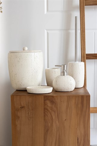 İrya Travertine Banyo Aksesuar Seti 5 Parça Açık Bej