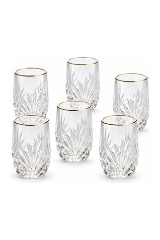 Kosova Kristal Kahve Yanı Bardak Gold 6lı