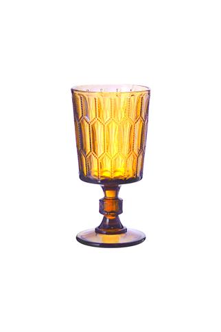 Lucky Art Almera Cam Kadeh Seti Amber 4 Parça