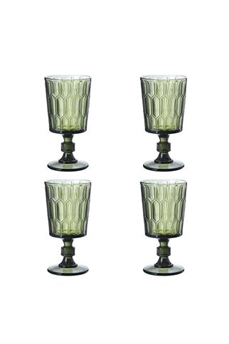 Lucky Art Almera Cam Kadeh Seti Yeşil 4 Parça