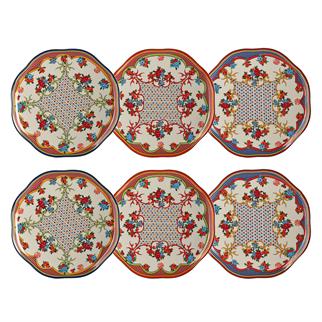 Lucky Art Fiora Bone 6lı Tabak Seti 27 Cm